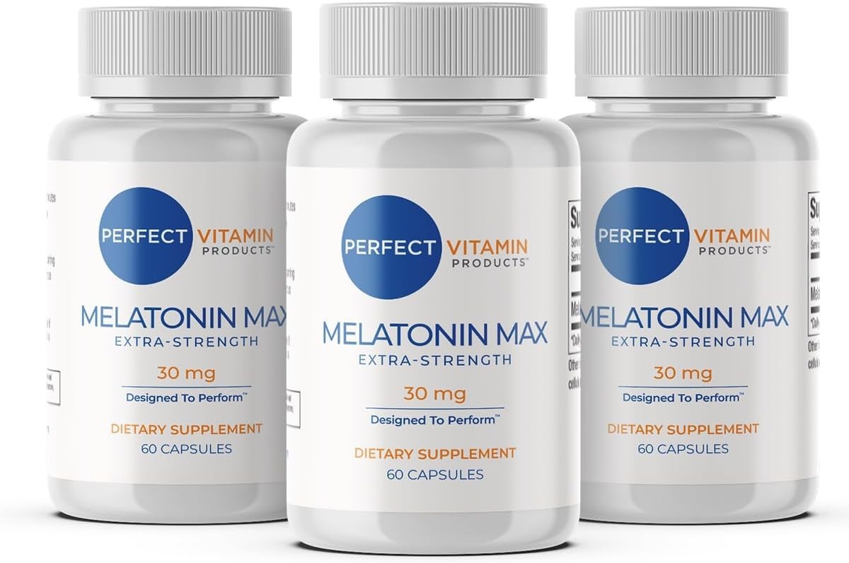 30 mg High Dosage Melatonin Max in Easy-to-Swallow Capsules – 180 Servings