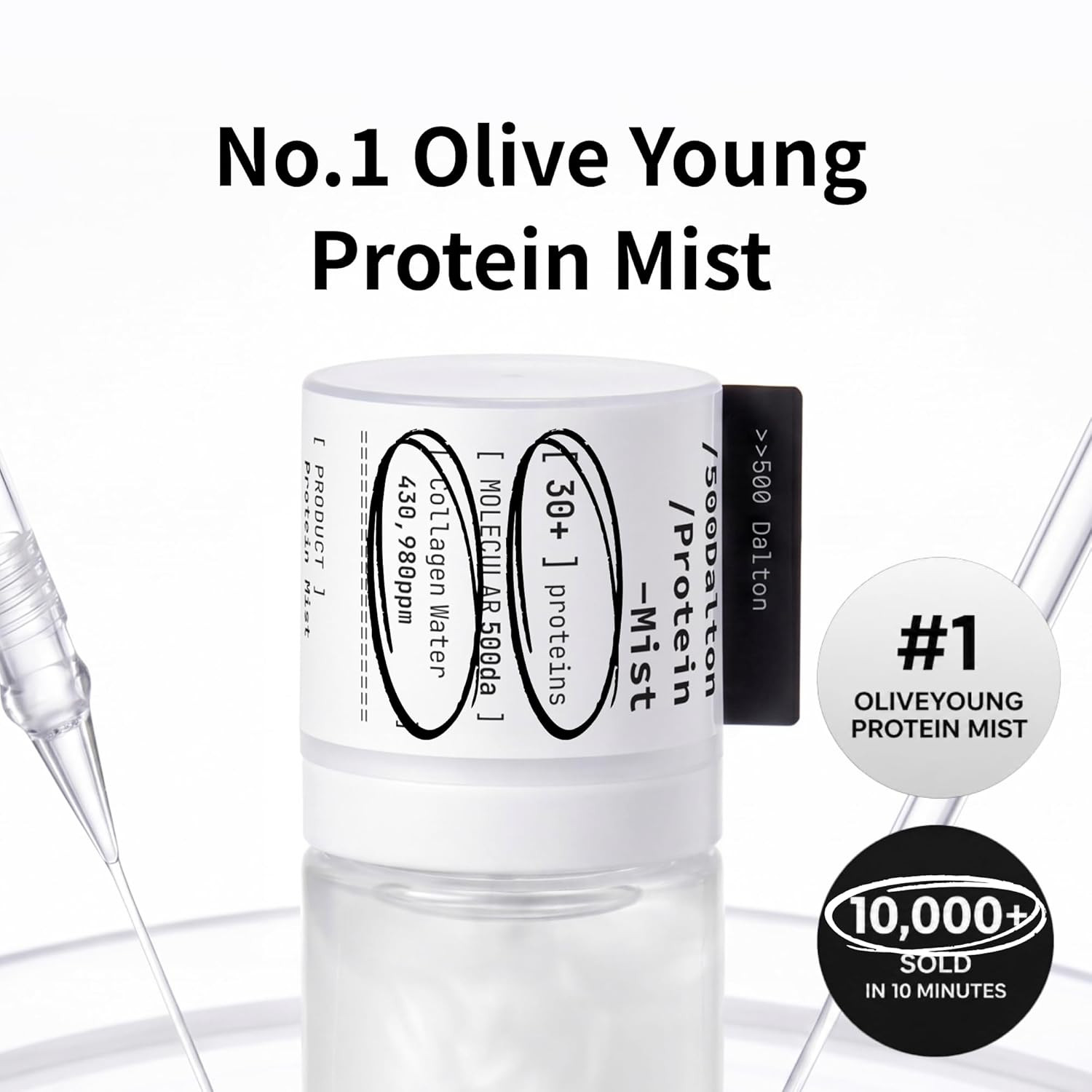 500 Dalton Protein Mist with 30 Collagen Peptides, 43% Collagen Complex, Korean