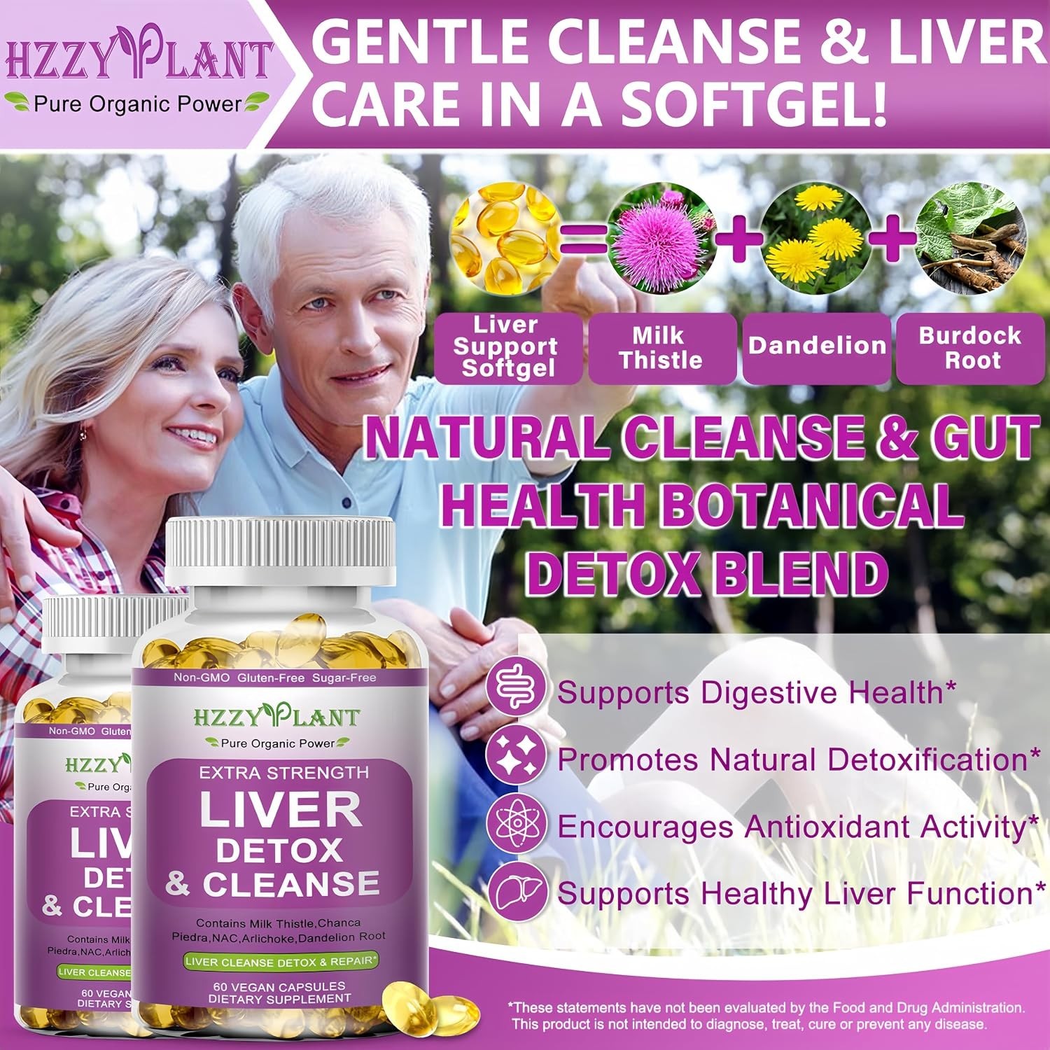 Natural Liver Support – High Absorption Detox Softgels with Dandelion Root