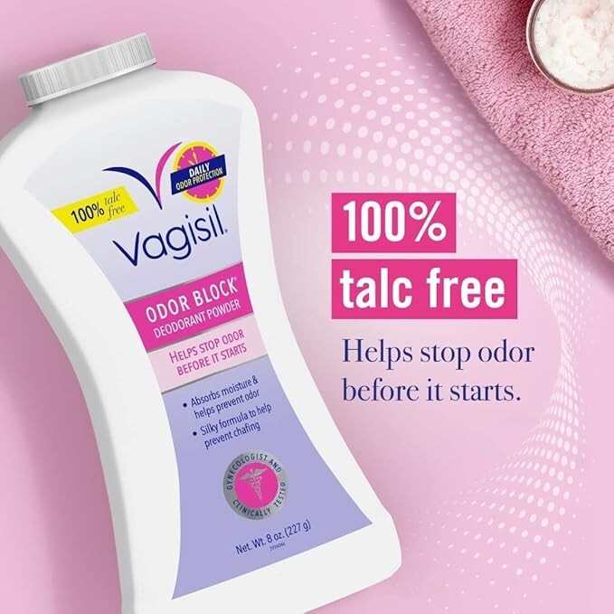 Vagisil Odor Block Deodorant Powder for Women, Helps to 8 Ounce (Pack of 1)