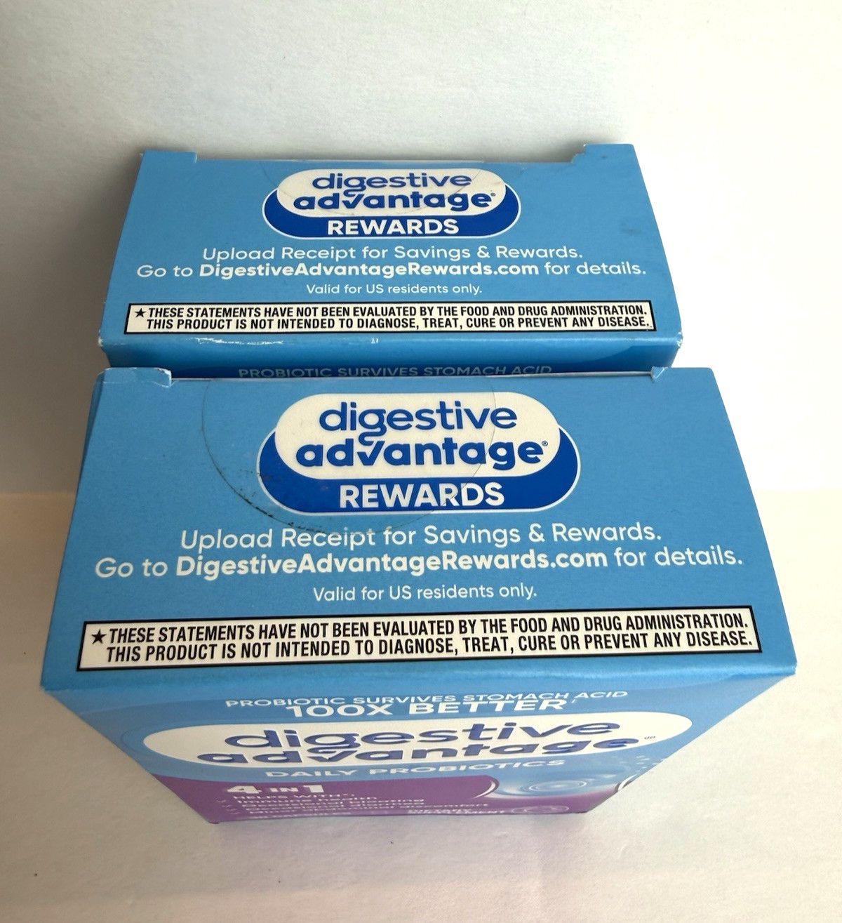 Digestive Advantage Daily Probiotics 4 in 1 30 Capsules x 2 Boxes Exp 8/2027