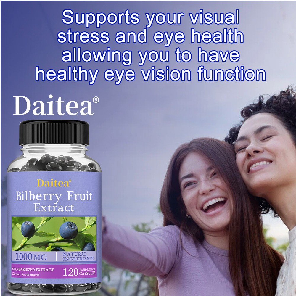 Bilberry Extract Capsules 1000mg | 30/60/120 Count | Supports Eye Health