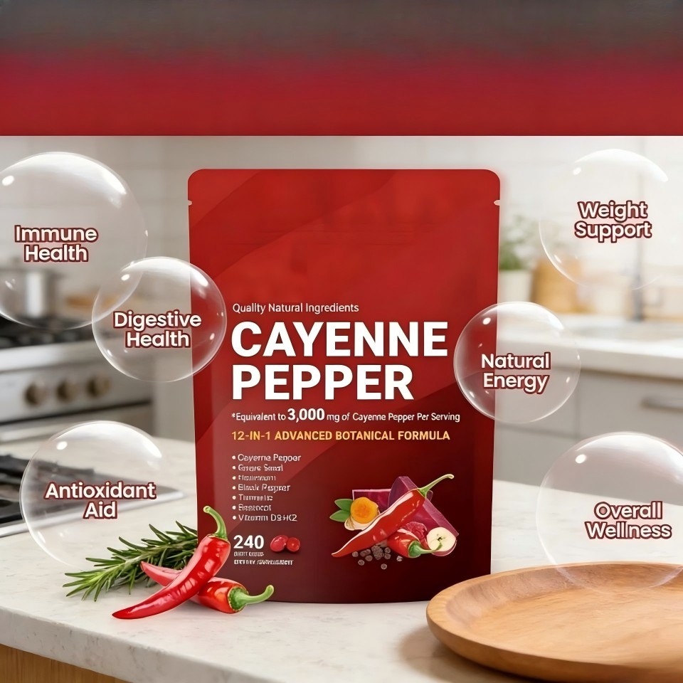 VivoNu Cayenne Pepper Supplement 240 Softgels Metabolism Support