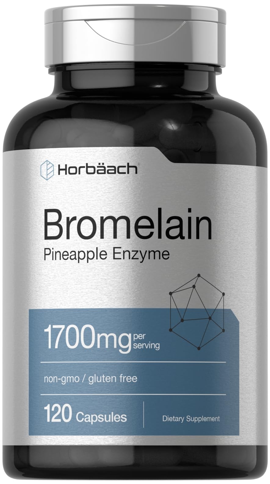 Horbäach Bromelain 1700 Mg 120 Capsules Supports Digestive Health CL4423