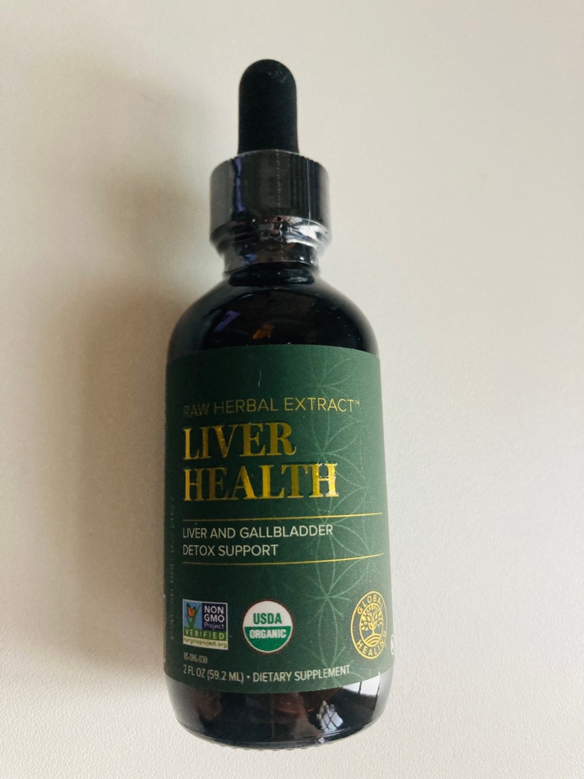 Global Healing Organic Liver Health – Liver Gallbladder Detox Support – 2 fl oz