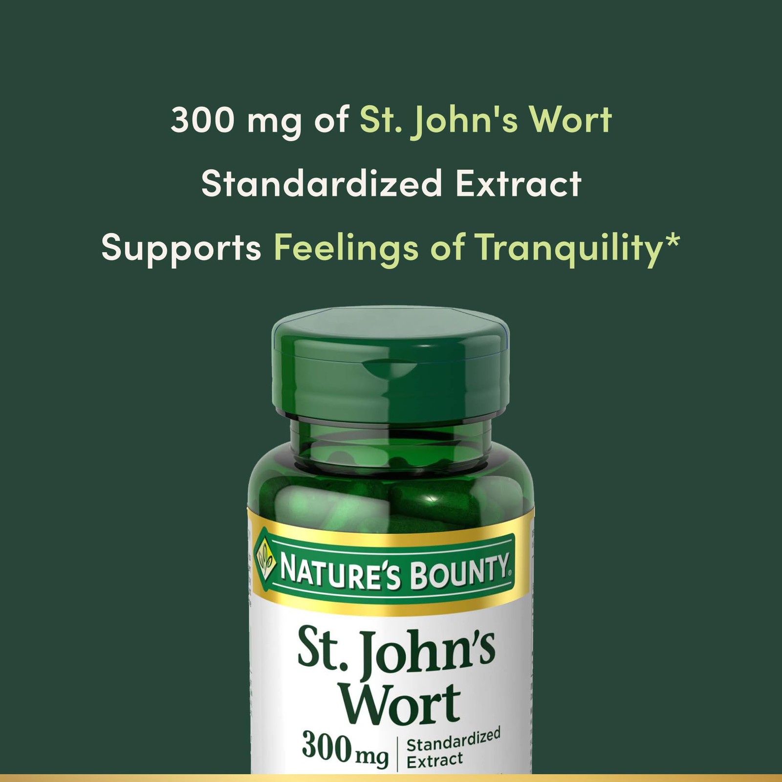 Nature’s Bounty St. John’s Wort 300mg Capsules, Herbal Health Supplement,…