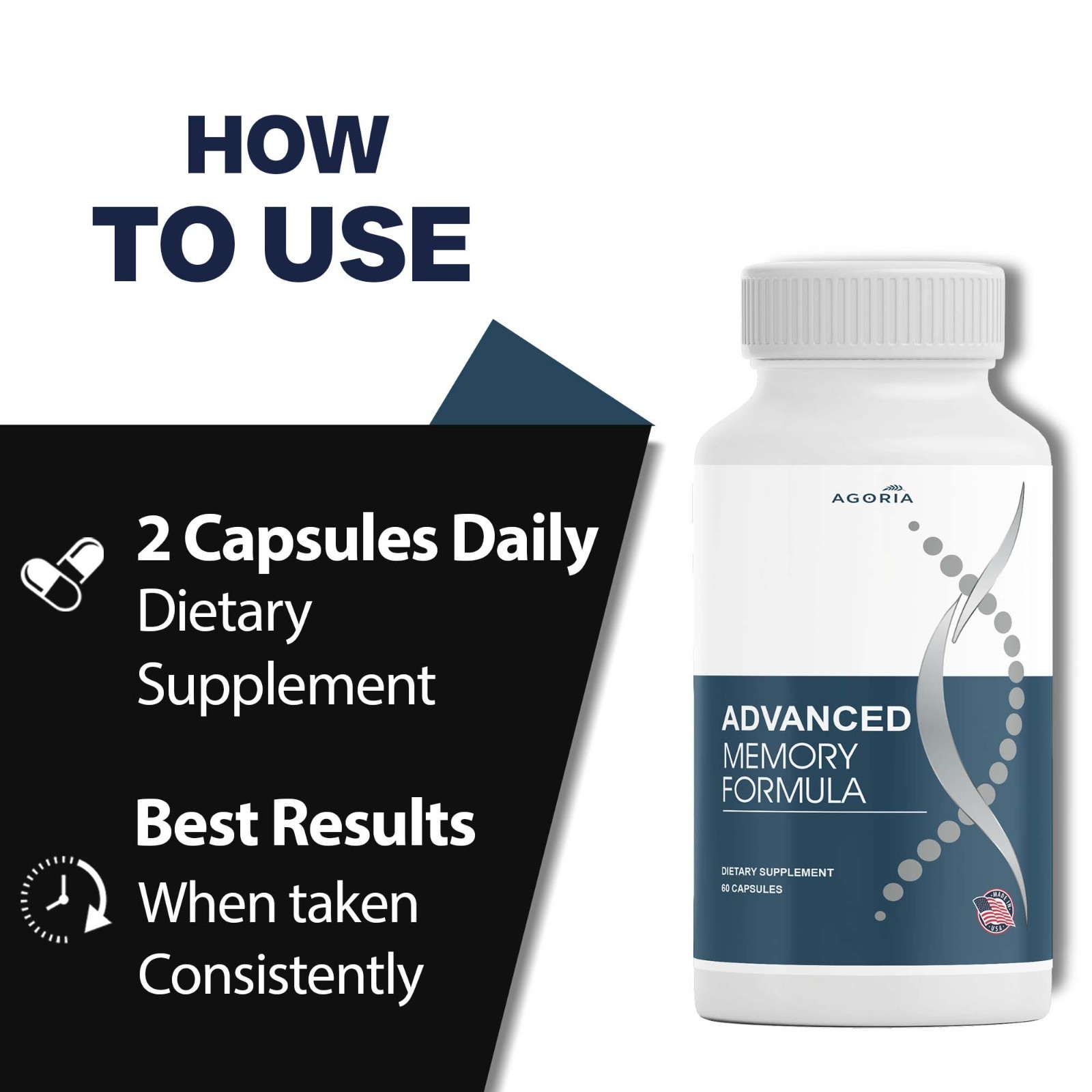 (6 PACK) Advanced Memory Formula Best Natural Brain Dietary Supplement