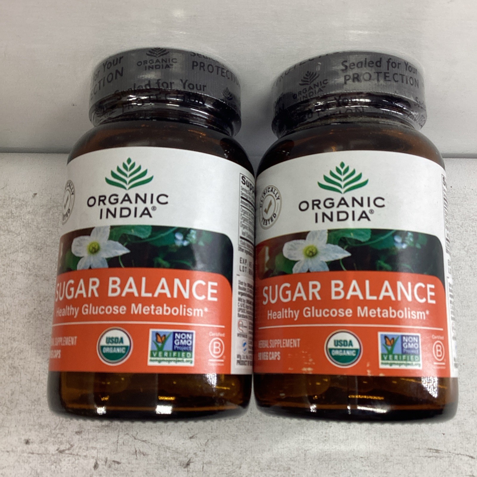 2x Organic India Sugar Balance Healthy Glucose Metabolism 90 Veg Caps Exp 12/27