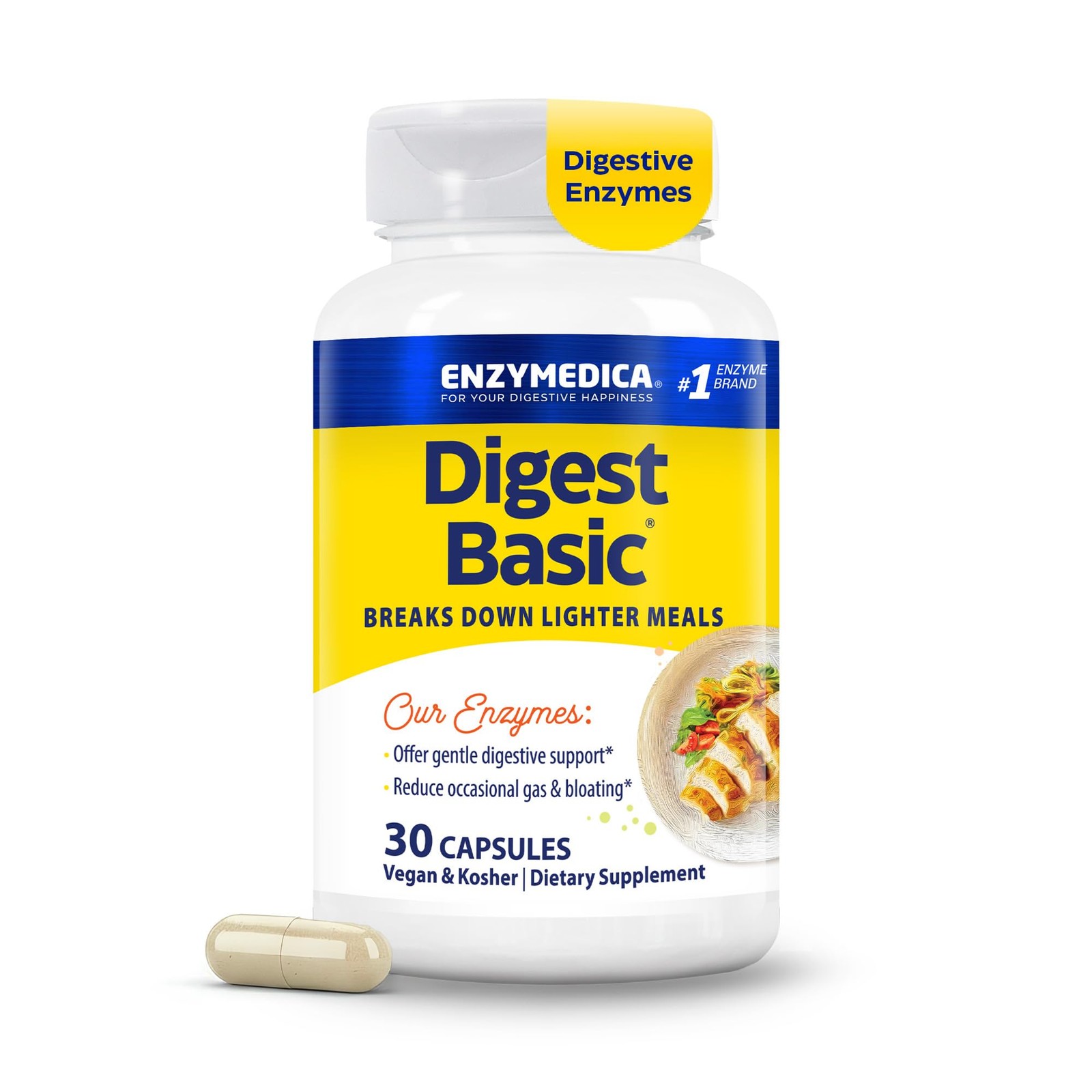 Digest Basic – Digestive Enzyme Supplement for Women & Men, Enzyme Capsules f…