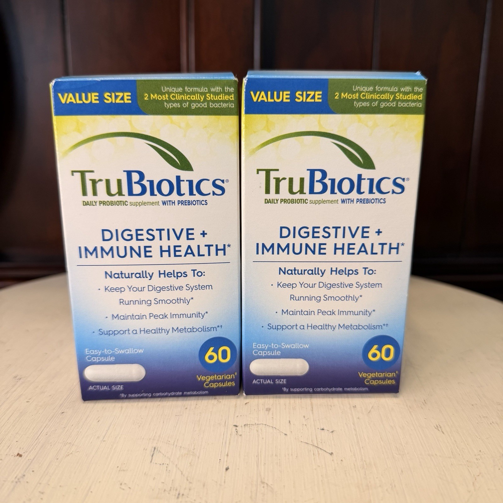 (2) TruBiotics DIGESTIVE & IMMUNE HEALTH Daily Probiotic 60 Capsules Ea 02/2027