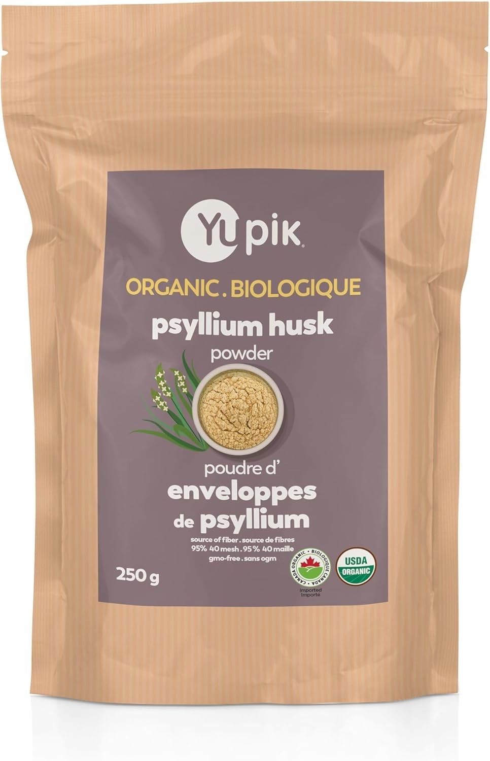 Organic Psyllium Husk Powder 8.8oz, 95% Purity, Soluble Fiber, USDA Certified…