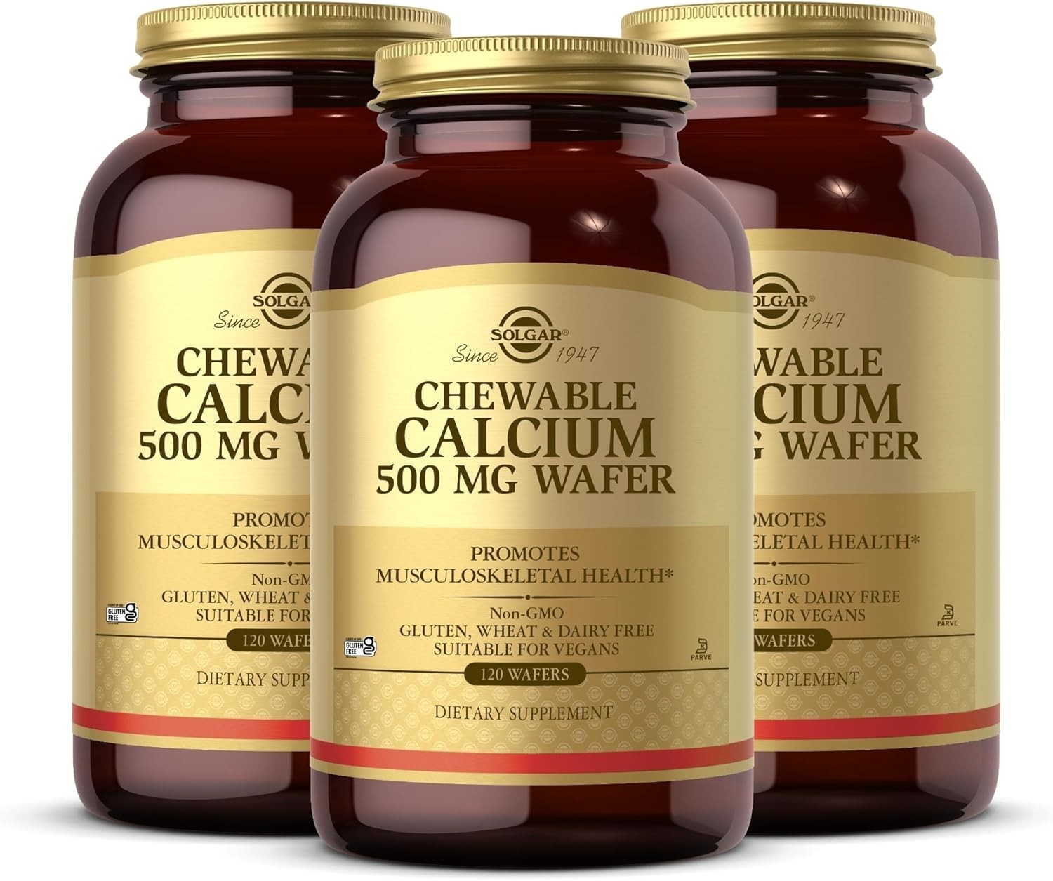 Non-GMO Chewable Calcium 500 mg – 120 Wafers, Ideal for Health Enthusiasts