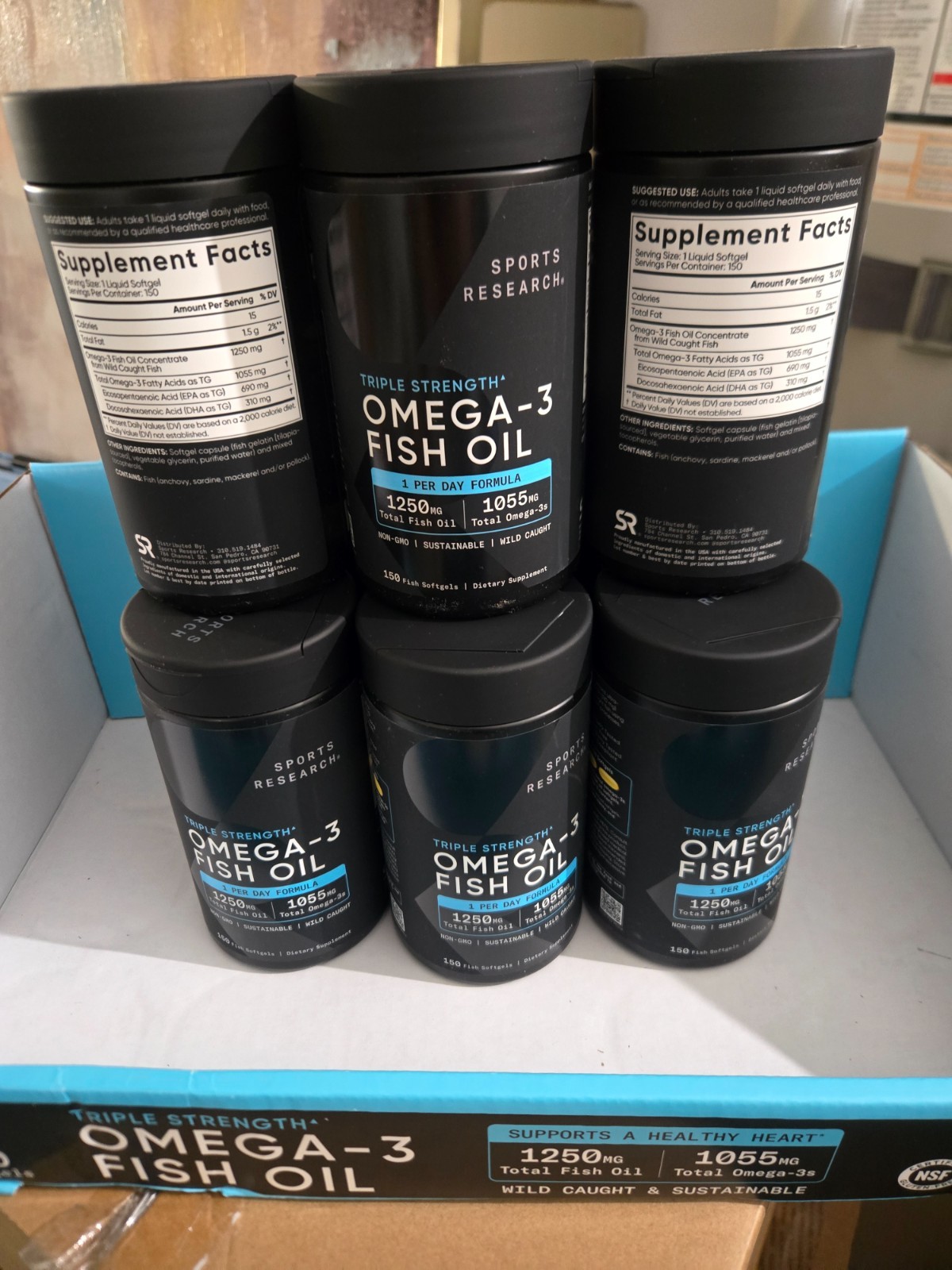 Sports Research Omega-3 Fish Oil Triple Strength 150 Softgels ( Exp. 01/28)