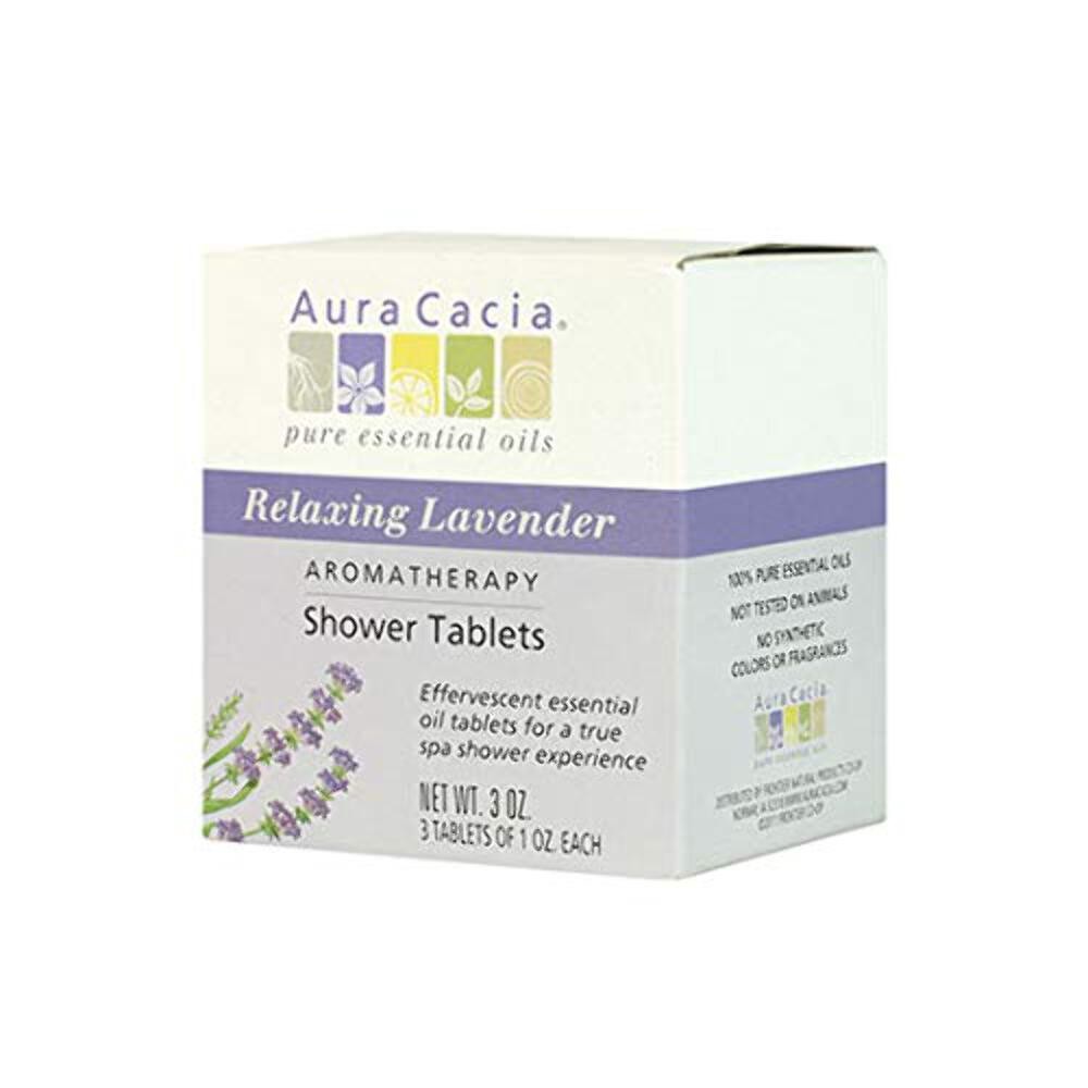 Aura Cacia Shower Tablets Relaxing Lavender, 3 OZ.- 3 Tablets of 1 OZ. Each
