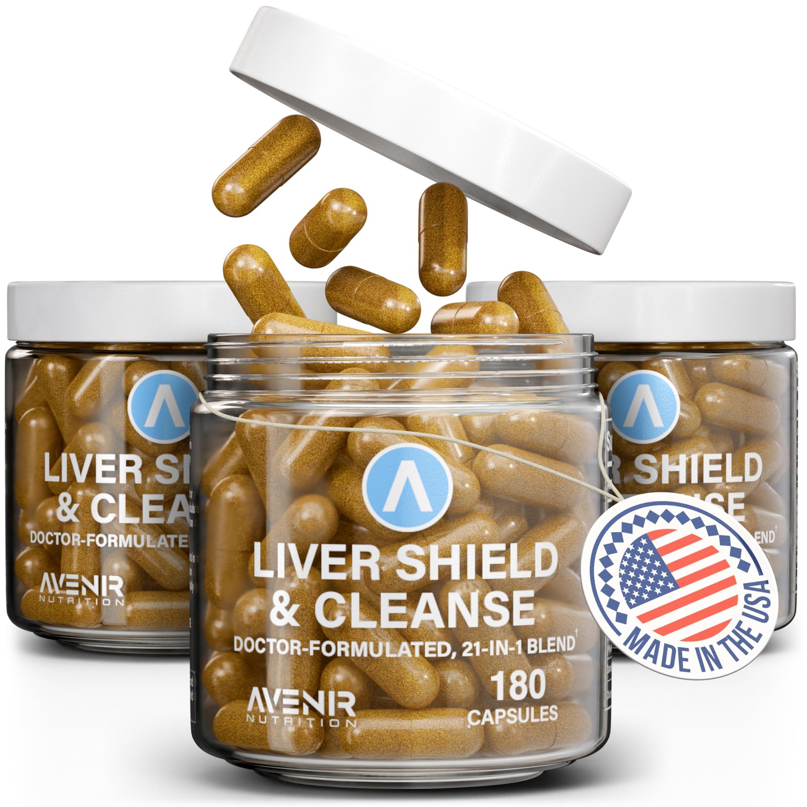 Avenir Nutrition Liver Shield & Cleanse | Herbal 60 Count (Pack of 3)
