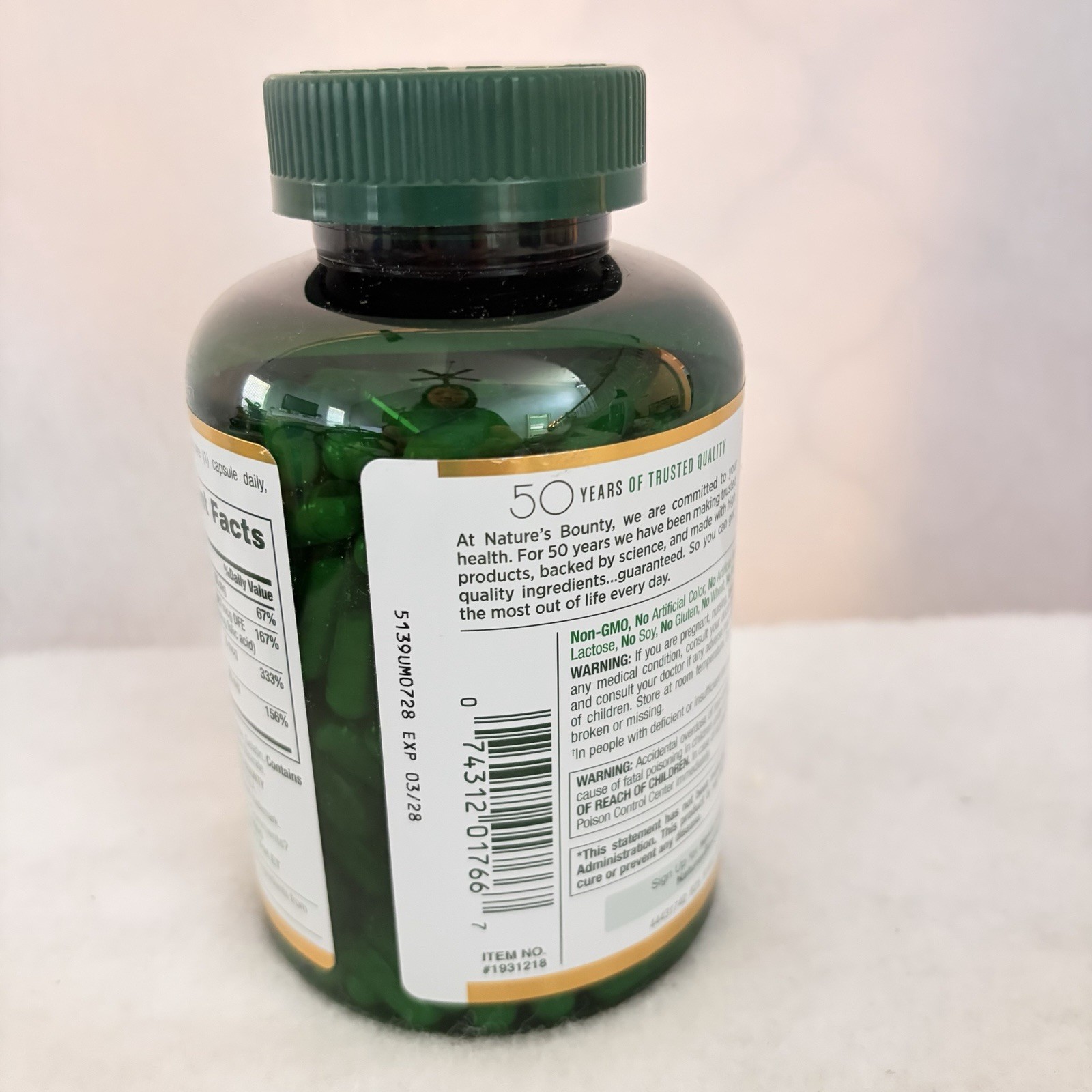 Nature’s Bounty Iron Glycinate 300 Count EXP 03/2028