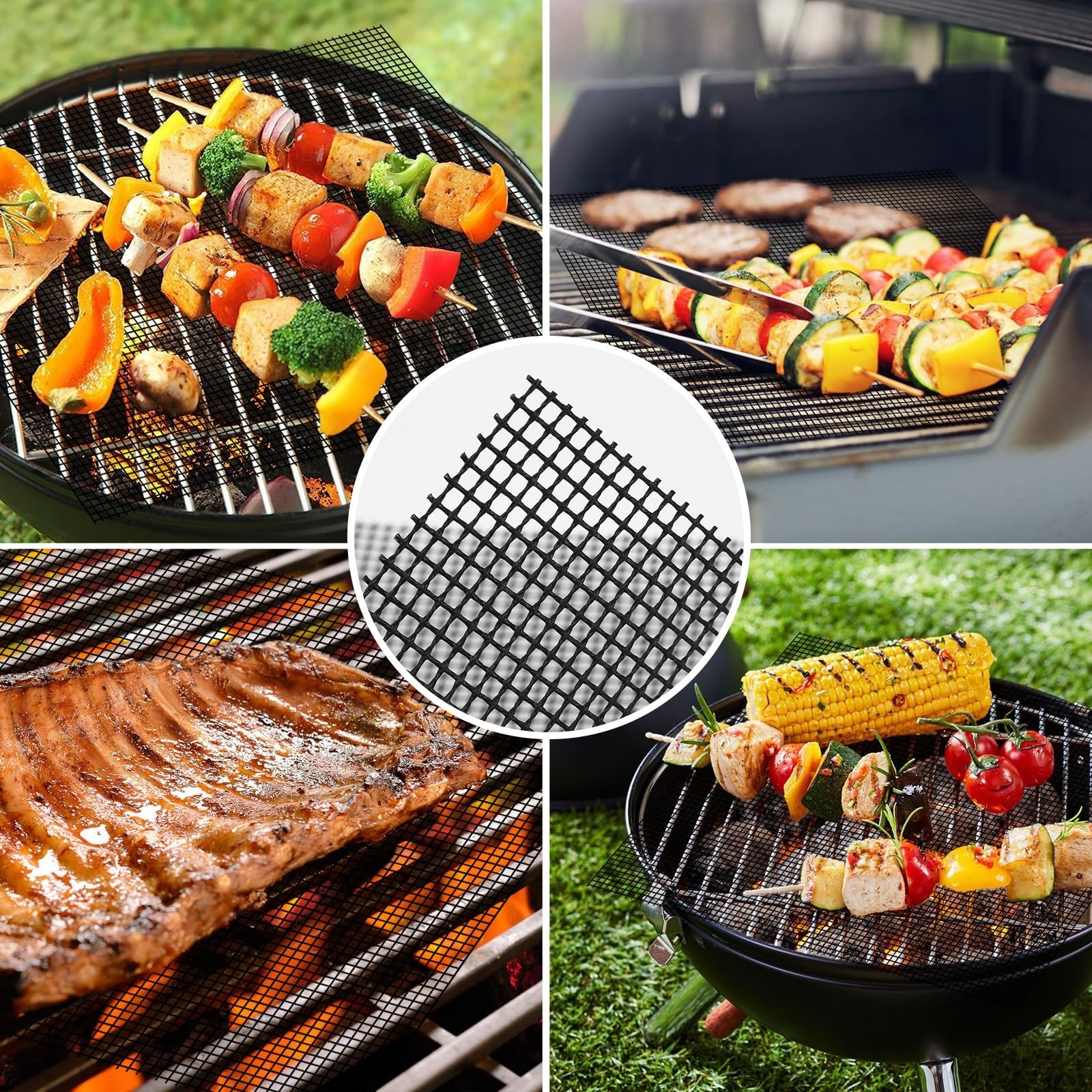 Dailyart Grill Mesh Mat – Set of 5 Non-Stick Mesh Grill Mats for Outdoor Gril…