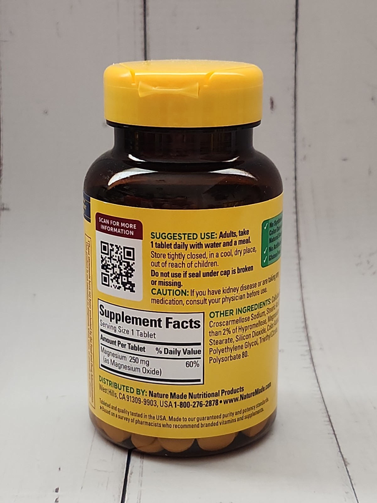 Nature Made Magnesium 250 Mg 200 Tablets, Exp: 06-2028
