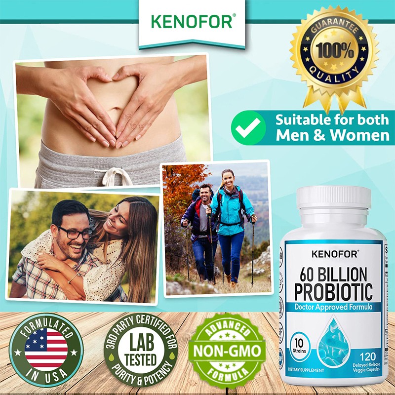 Probiotics 60 Billion CFU for Digestive & Immune Health 120 Vegan Capsules