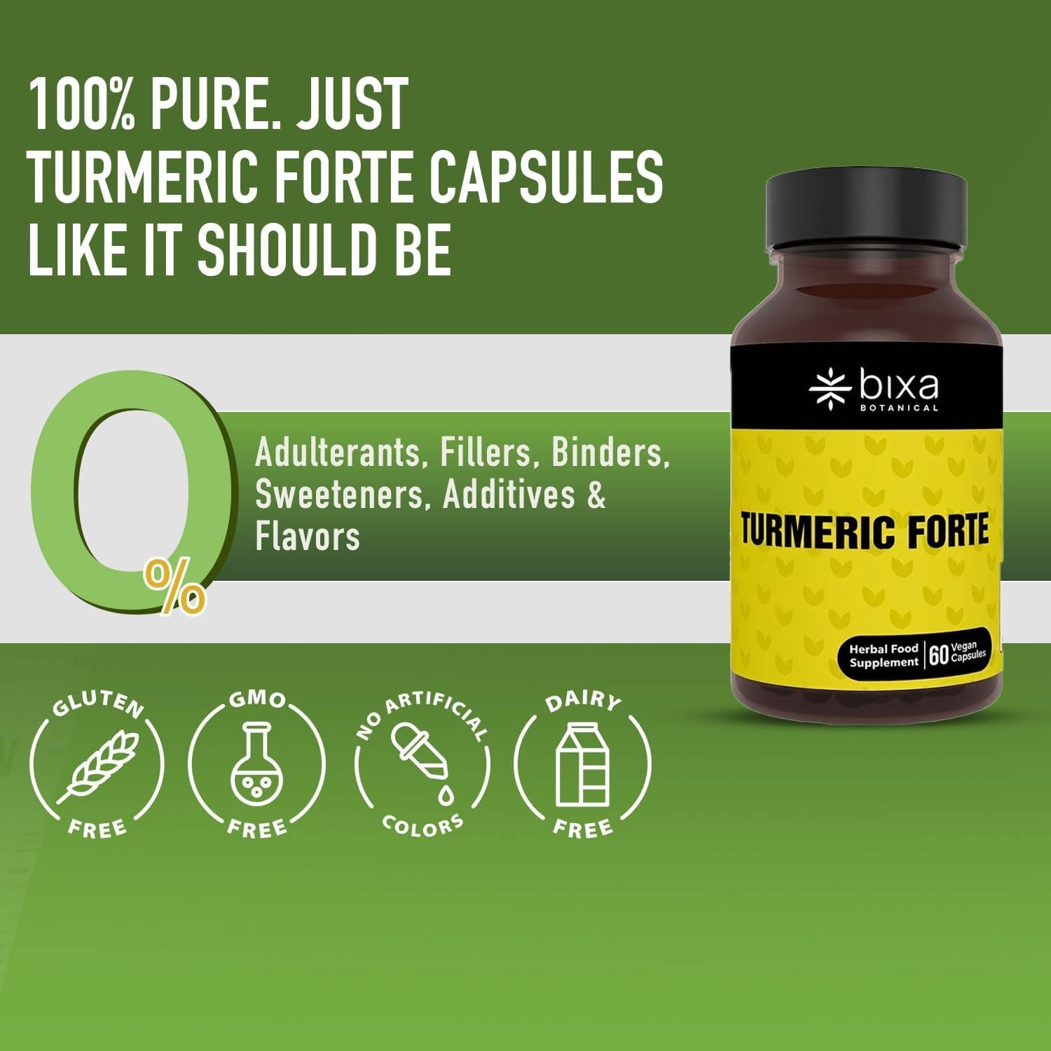 bixa BOTANICAL Turmeric Forte Capsules | High-Potency Curcumin with Black Pep…