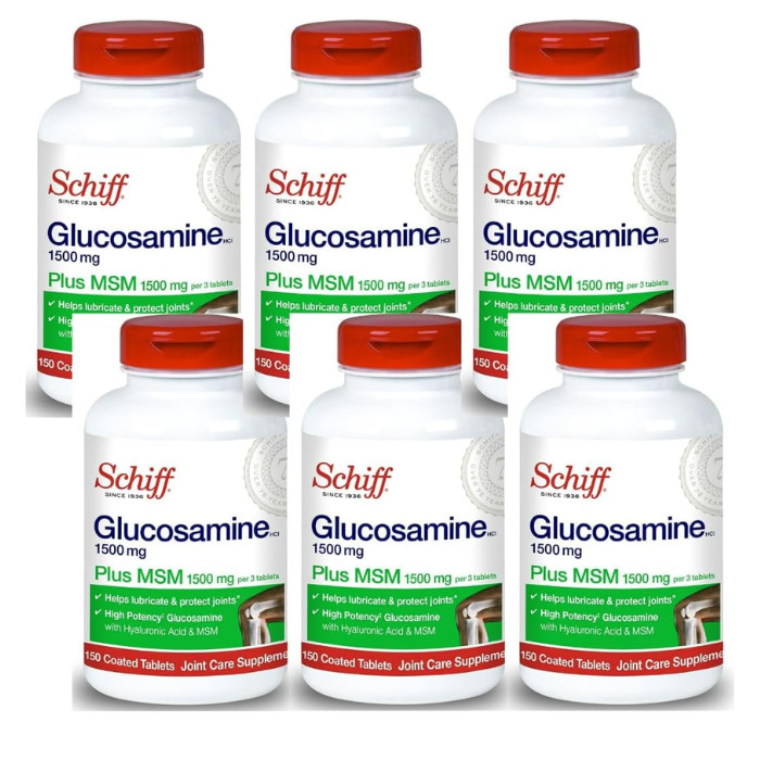 Schiff Glucosamine Plus MSM 150 tabs pack of6