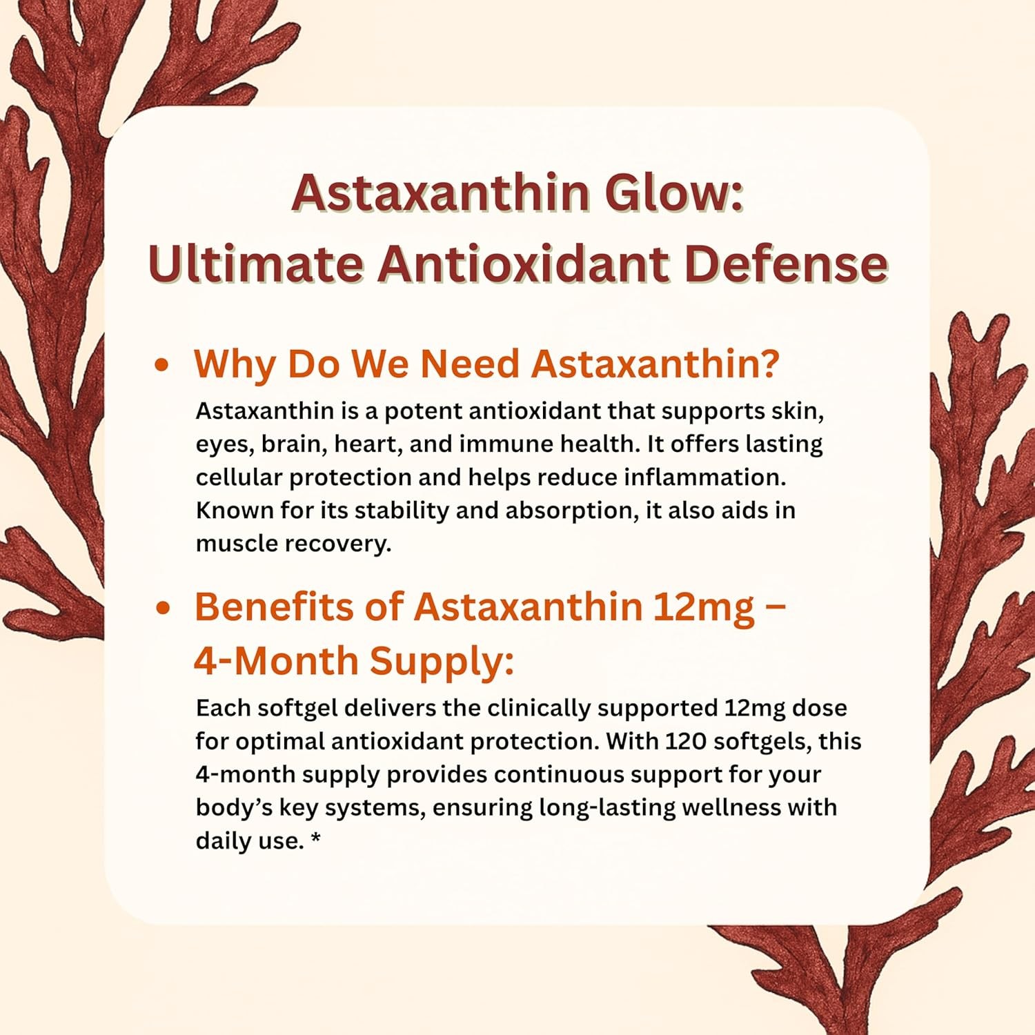 Micro Ingredients Astaxanthin 12mg Triple Strength 120 Softgels Antioxidant