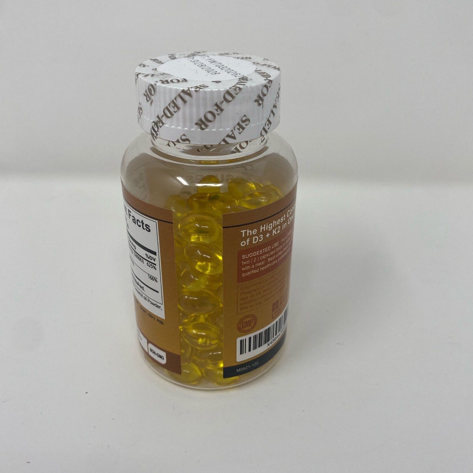 Pslalae D3+K2 5000 IU/200 mcg, 120 Capsules w/ Coconut Oil