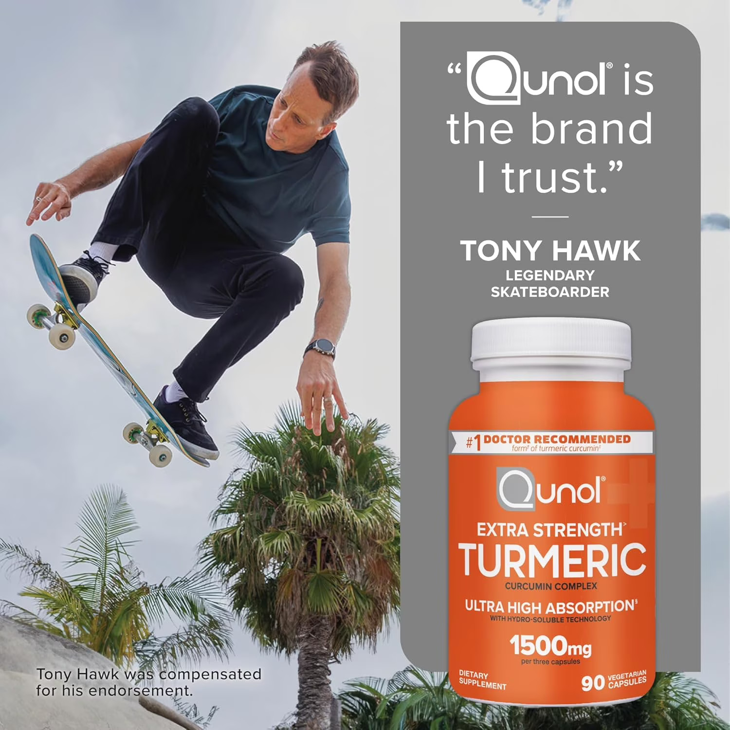 Qunol Turmeric Curcumin 1500mg Joint Support 180 Capsules