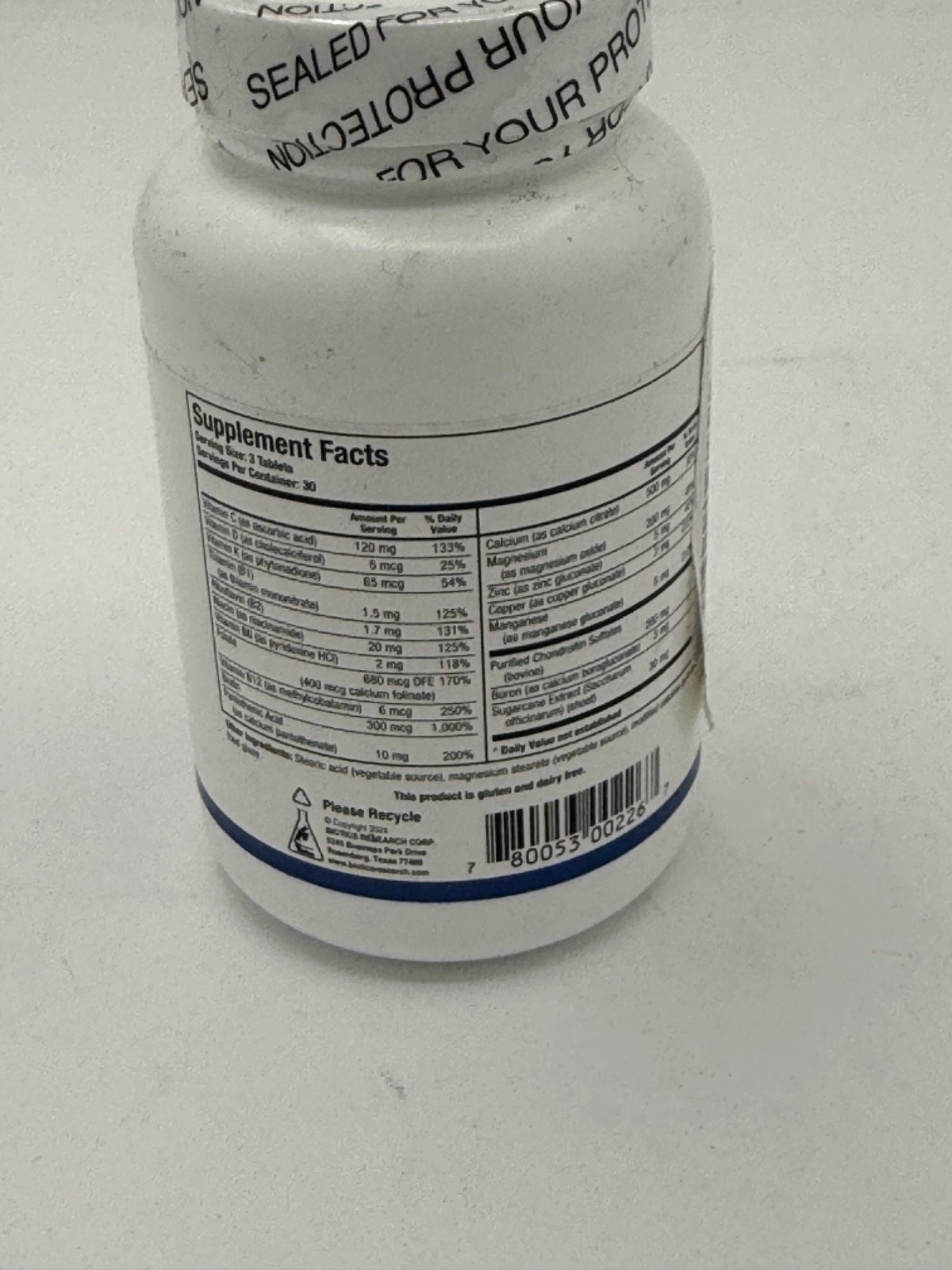 Biotics Research Osteo B Plus Optimal Bone Health Support, 90 Tab, Exp 08/2026