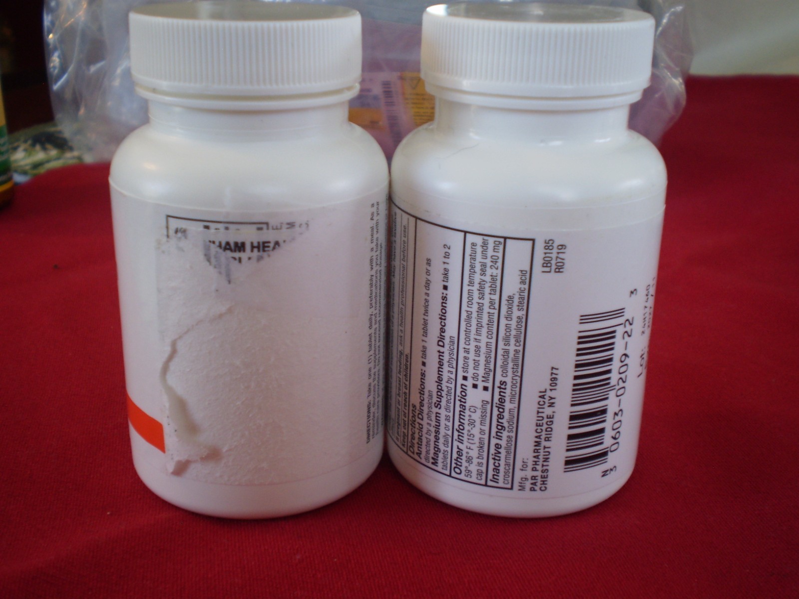 2 BOTTLES RUGBY/PAR MAGNESIUM OXIDE 400 mg 120 TABLETS EACH-Exp 02 and 11 /2027