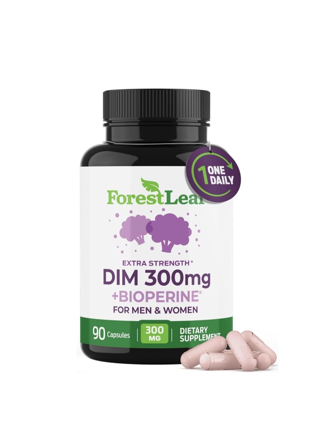 DIM (Diindolylmethane) 300mg – with BioPerine, for Metabolism & Hormone Balance