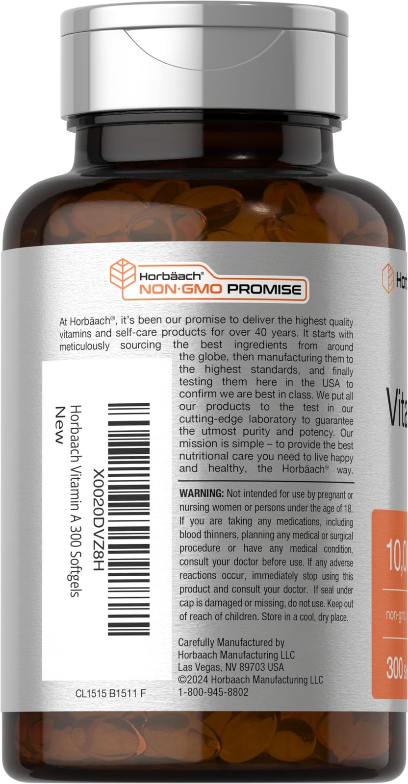 Horbäach Vitamin A 10000 IU Softgels | 300 Count | 300 (Pack of 1)