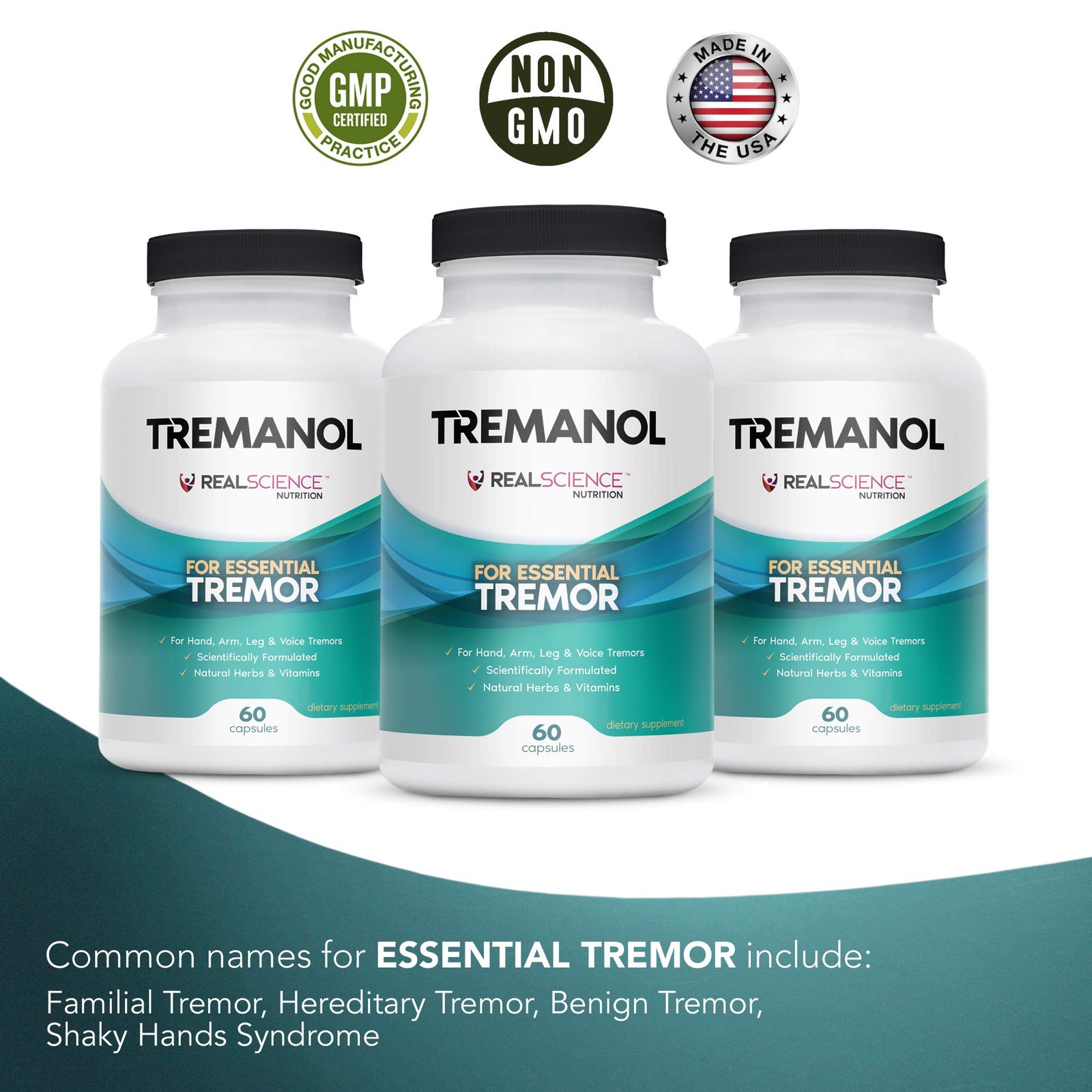 Tremanol – All Natural Essential Tremor Herbal Supplement – May Provide Long-