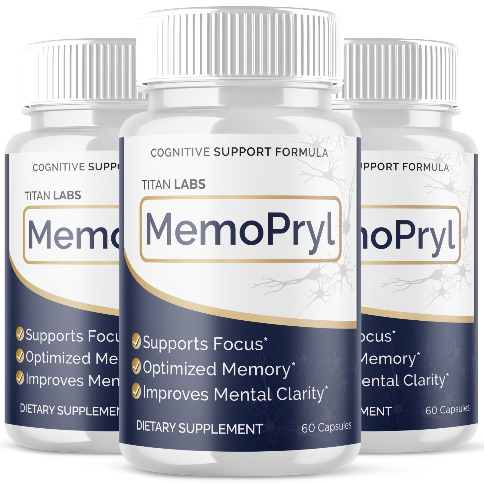 (3 Pack) MemoPryl Nootropic All Natural Brain Supplement Memo Pryl 180 Capsules