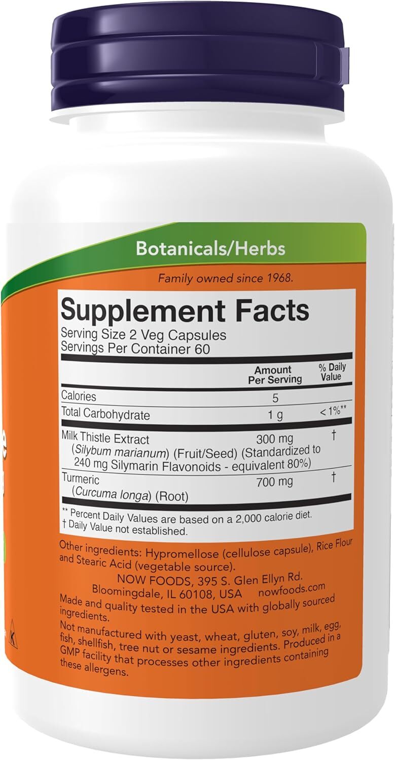 Supplements, Silymarin Milk Thistle Extract 150 Mg with Turmeric, Supports Liver