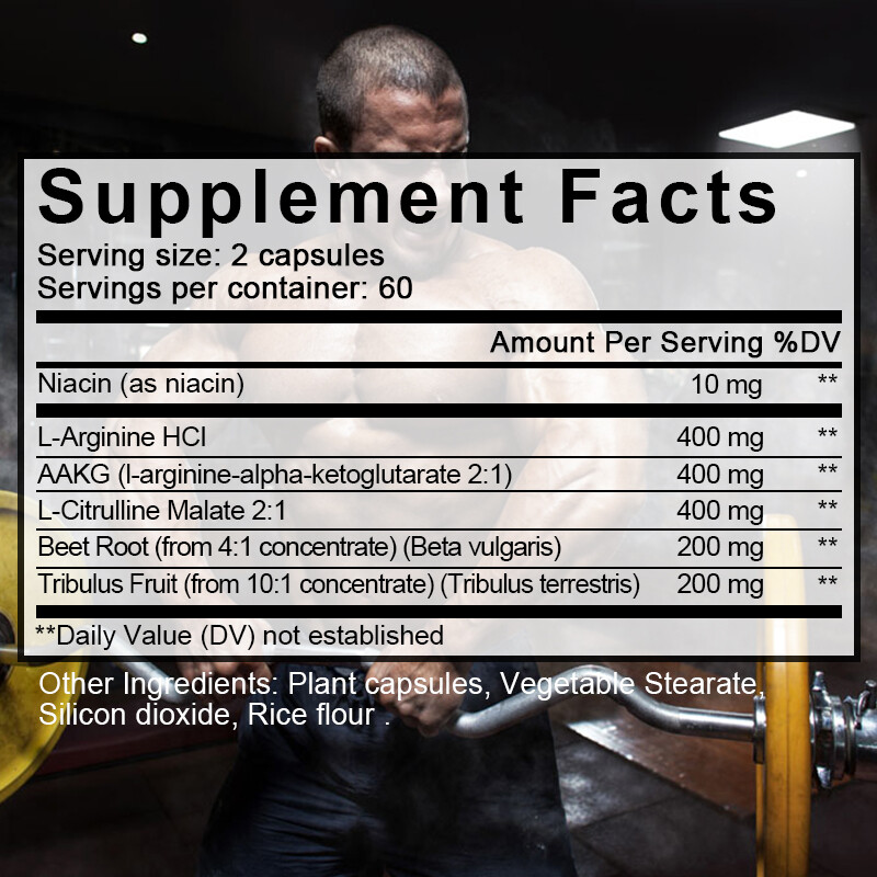 Nitric Oxide Booster Improves Blood Flow Circulation Quick Recovery 120 Pills