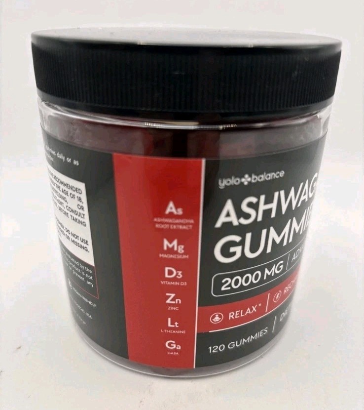Ashwagandha Gummies 120 Ct 2000 MG Ashwagandha Supplements L-Theanine Exp 3/28