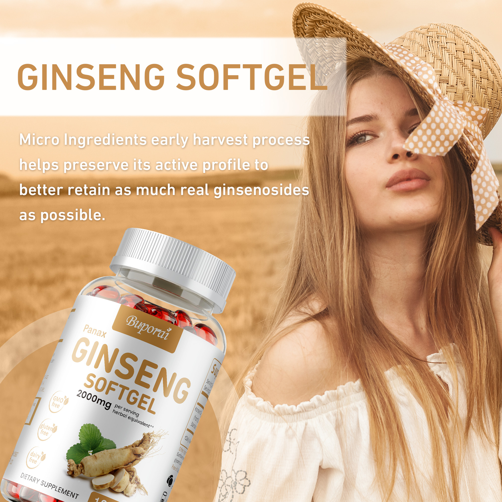 Panax Ginseng 2000mg – High Strength Ginsenosides, Increased Energy & Endurance