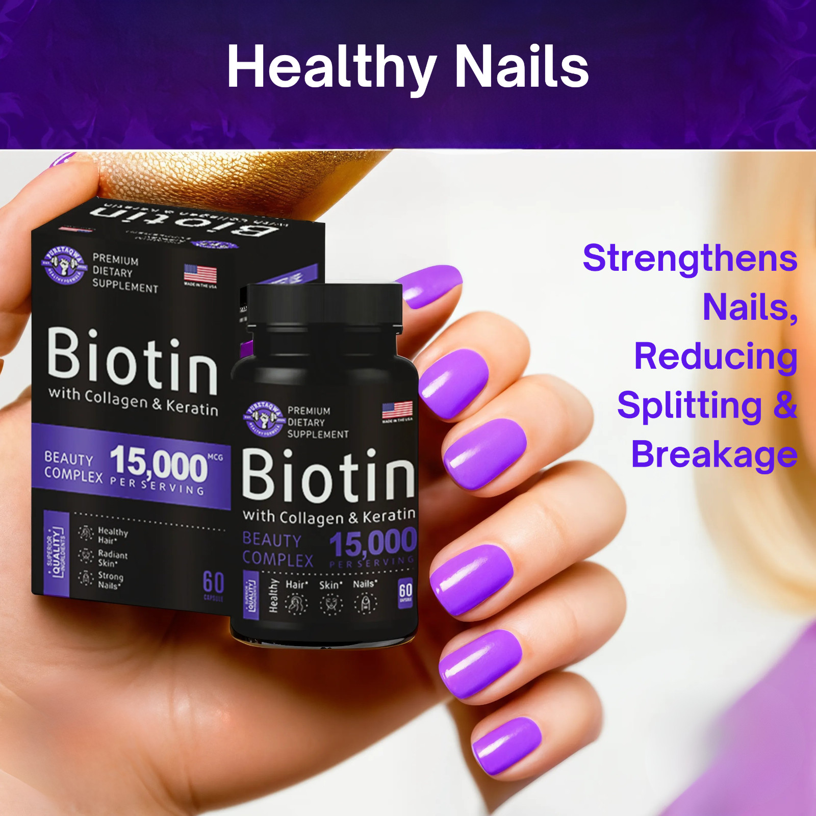 Unlock Radiant Hair and Glowing Skin with Biotin Capsules – 15,000 MCG