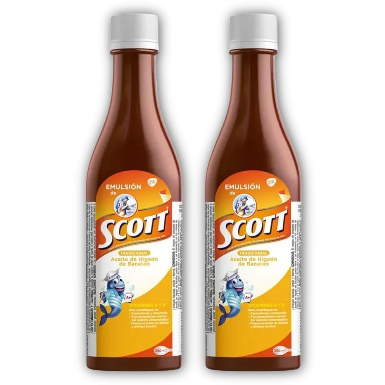 Scott’s Emulsion Cod Liver Oil Traditional Flavor – Pack of 2 x 2 x 6.1 fl oz