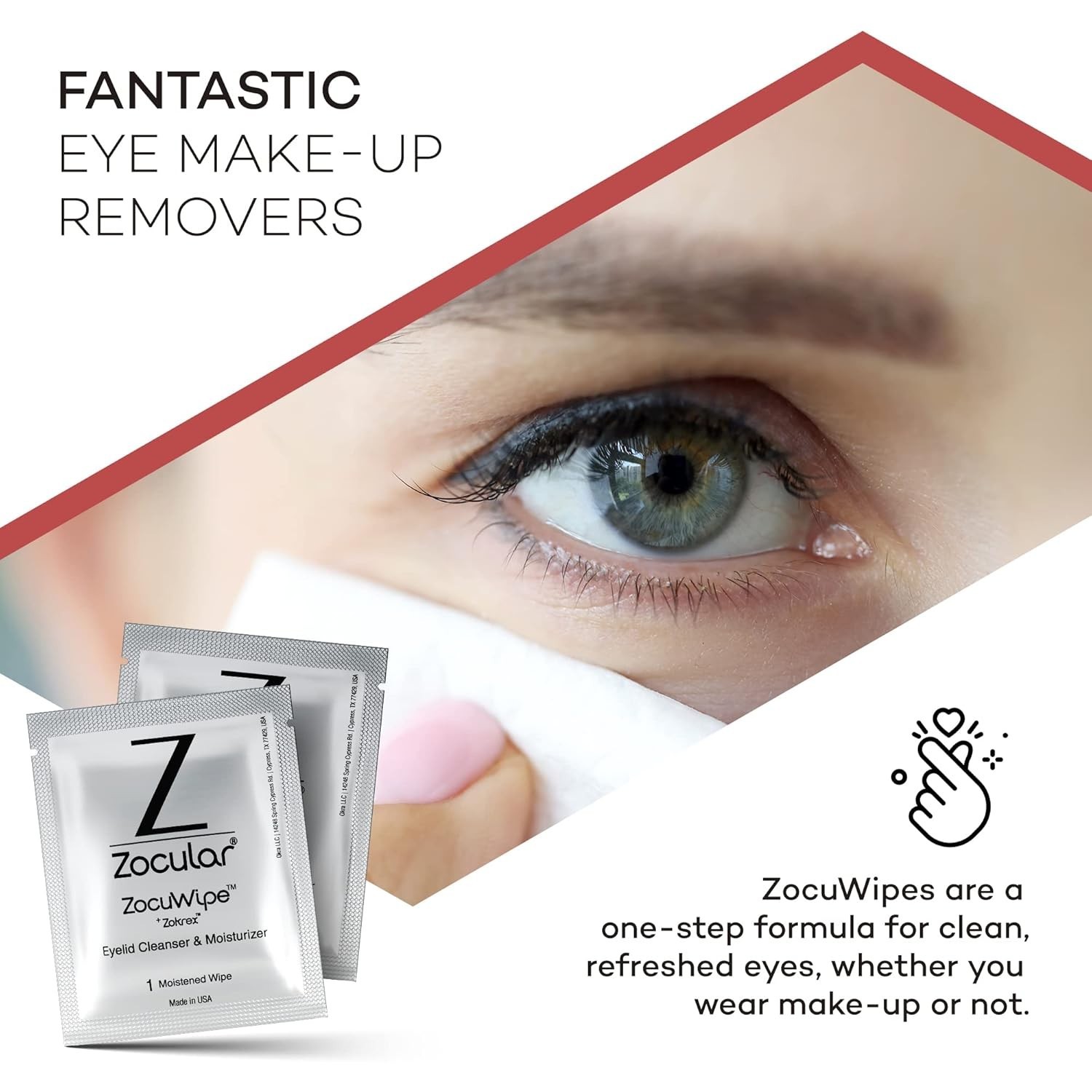 Zocular ZocuWipe Eyelid Cleansing Wipes with Natural Okra Complex – Gentle Daily