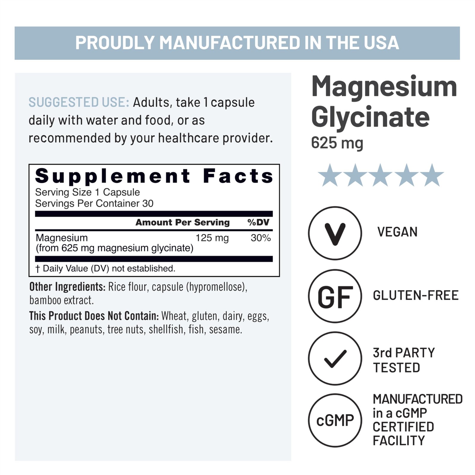 NatureWise Magnesium Glycinate 625 mg – High Absorption 30 Count (Pack of 1)