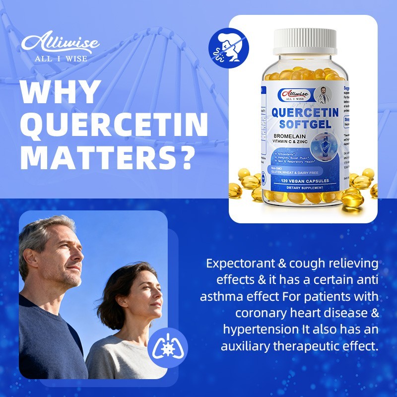 1000MG Quercetin with Bromelain & Zinc – Natural Immune Support Supplement