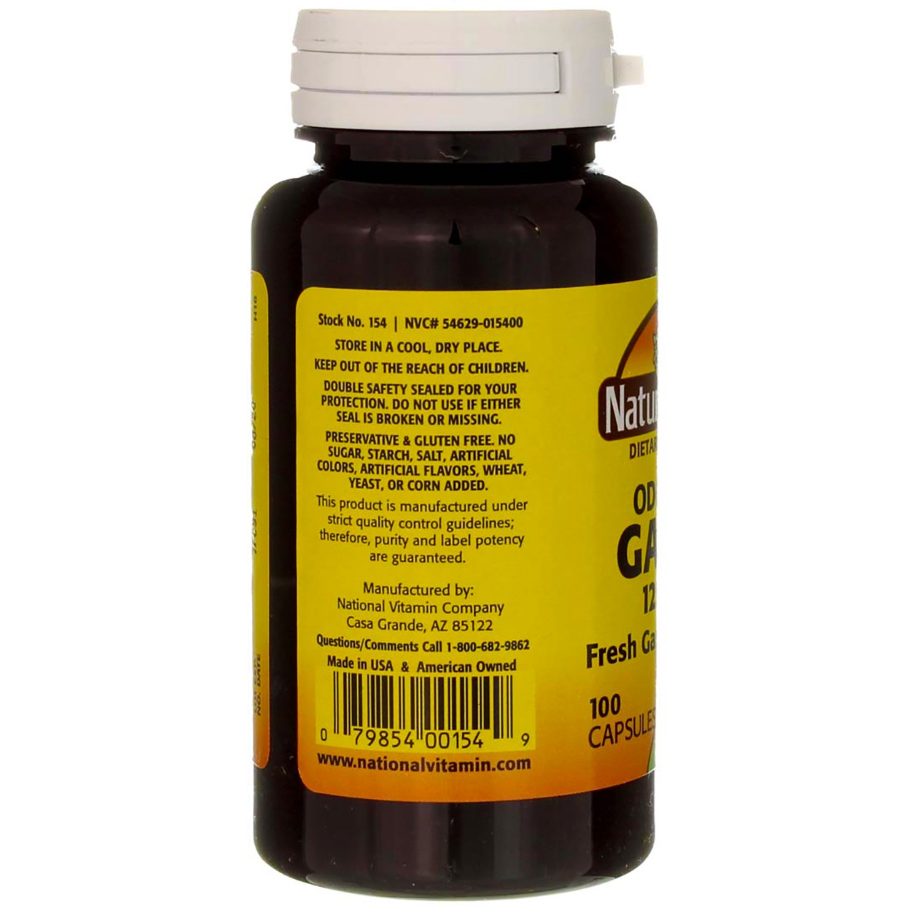 Nature’s Blend Odorless Garlic Capsules, 1250 mg, 100 Ct