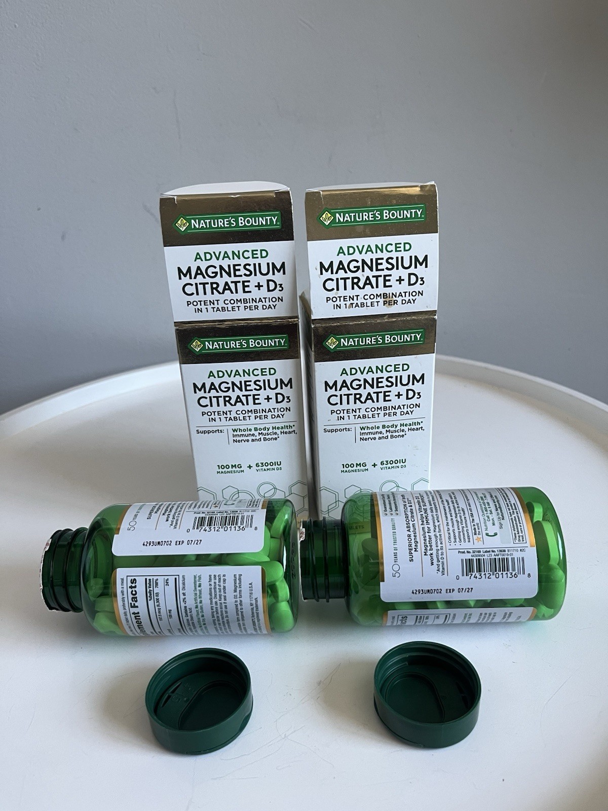2 Nature’s Bounty Advanced Magnesium Citrate + D3 90 Tablets Ea. EXP 07/2027