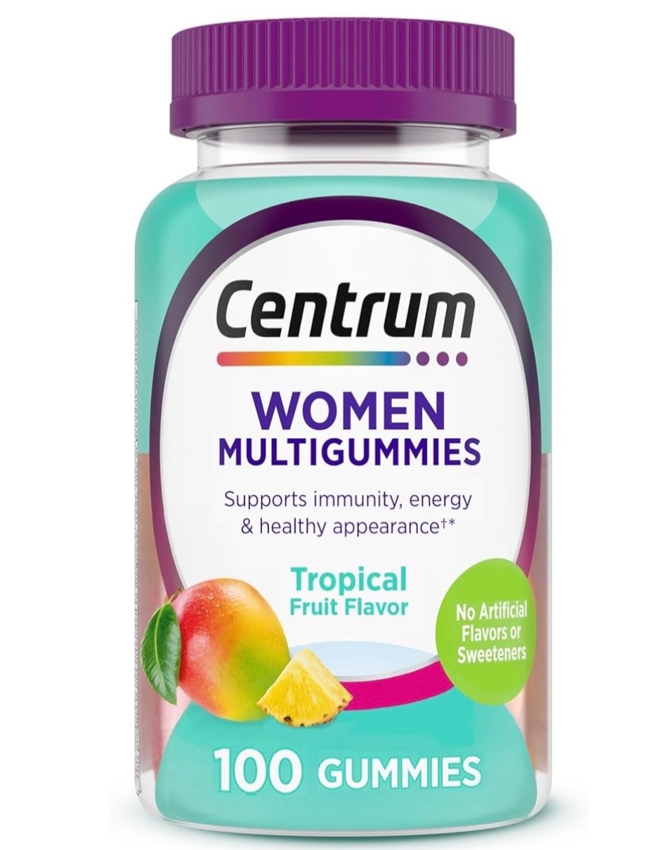 Centrum MultiGummie Women’s Multivitamin Support, 100 Count 50 Day Fruit Flavor