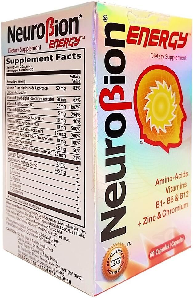 Neurobion, Energy Amino Acids, 60 Count – Pack of 3