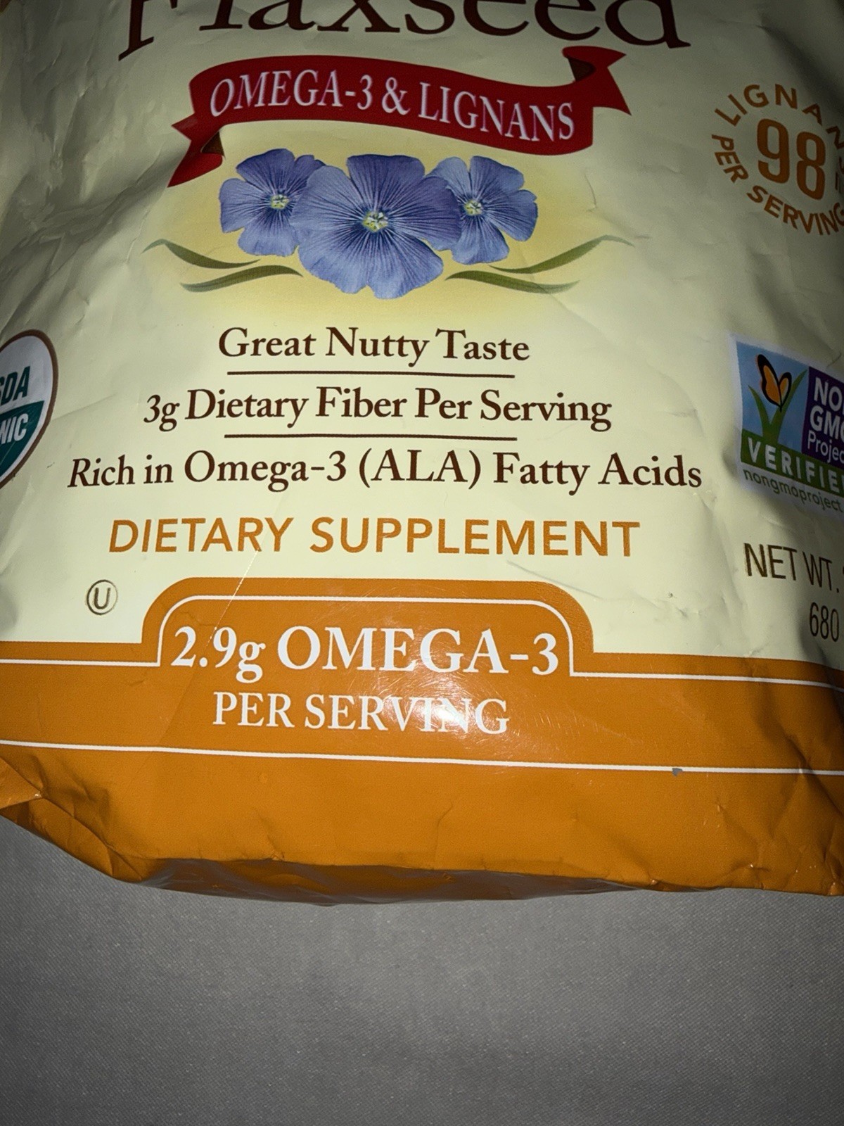 Spectrum Essentials Flaxseed Cold Milled Organic Ground Premium Large 24oz Bag