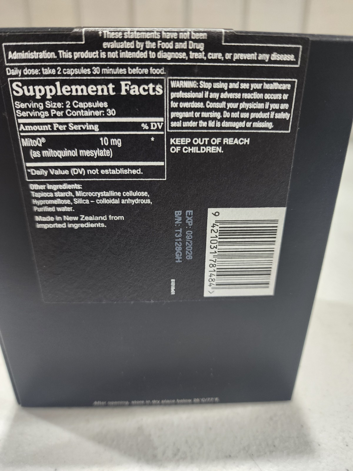 MitoQ Pure Box Of 180 5 mg vegcaps