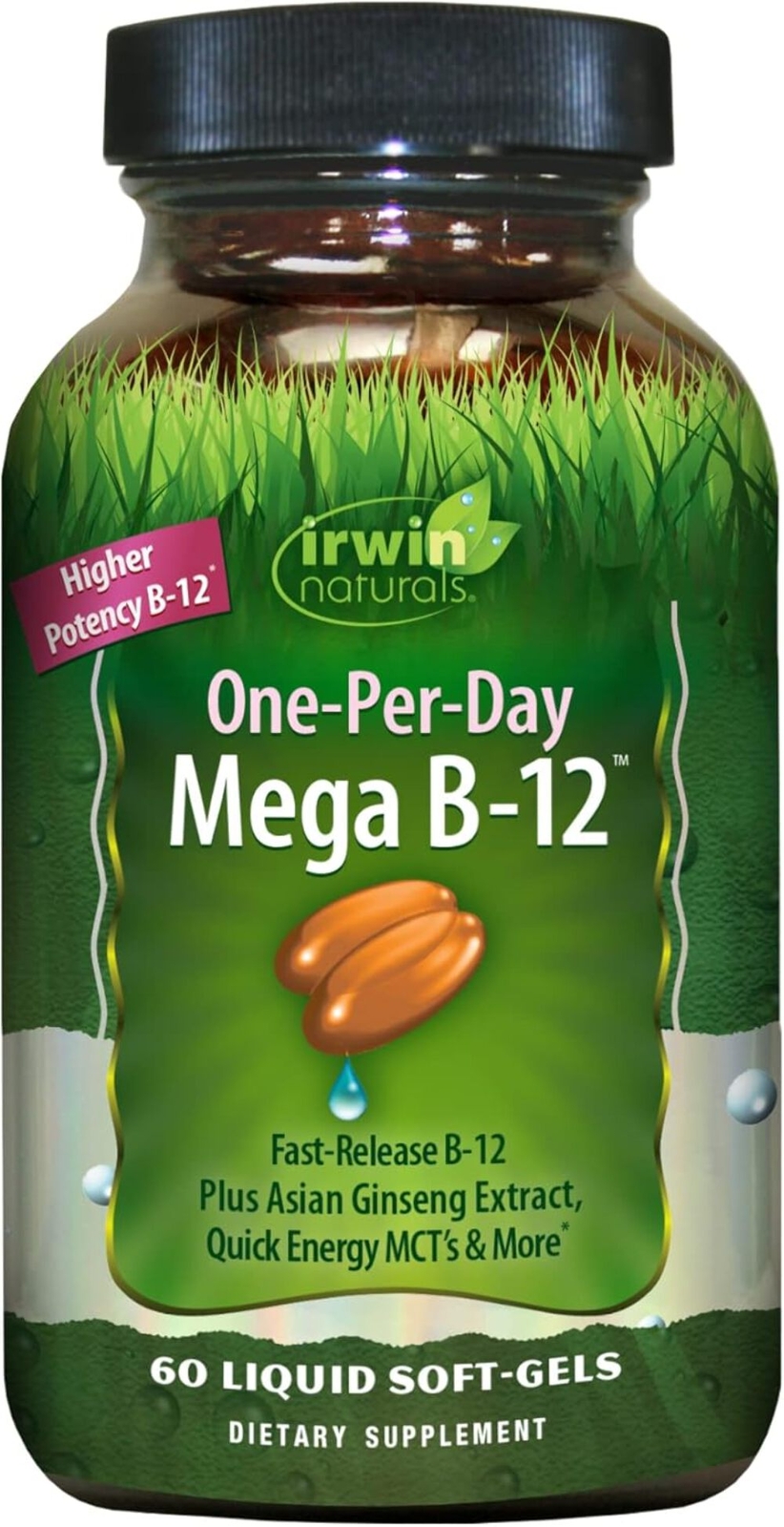 Irwin Naturals One-Per-Day Mega B-12 1,500mcg – 60 Liquid Softgels